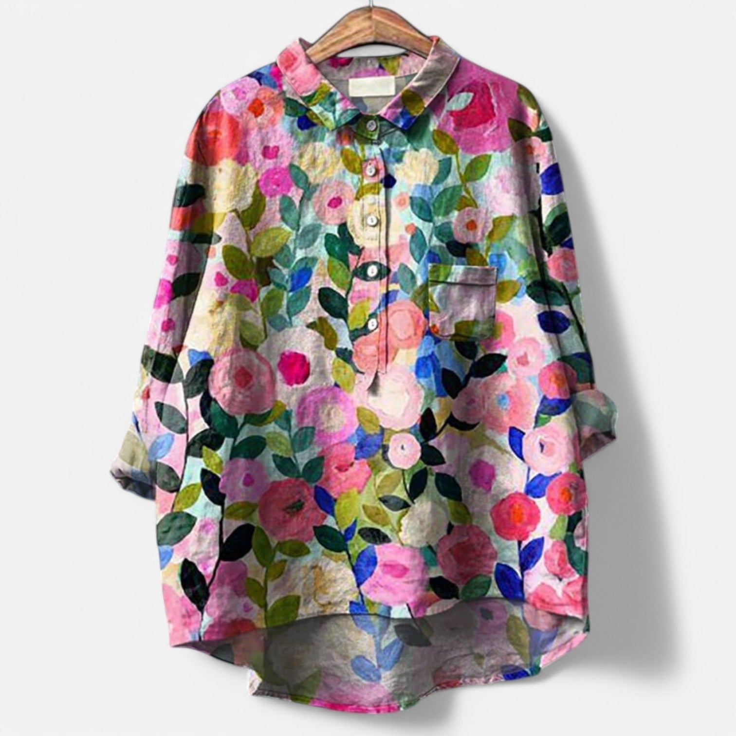 Bluse Med Kunstneriske Print