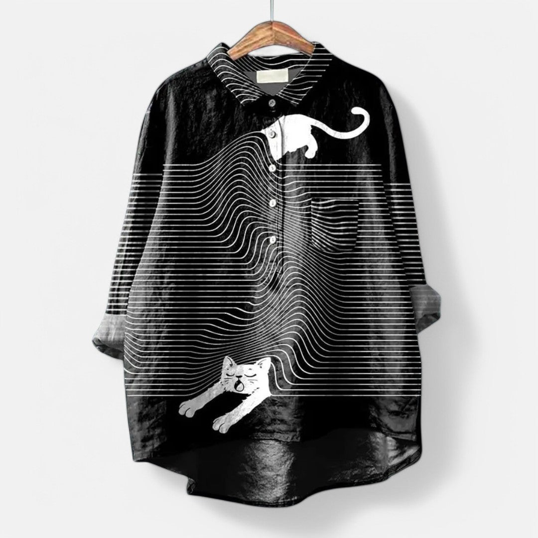 Bluse Med Kunstneriske Print
