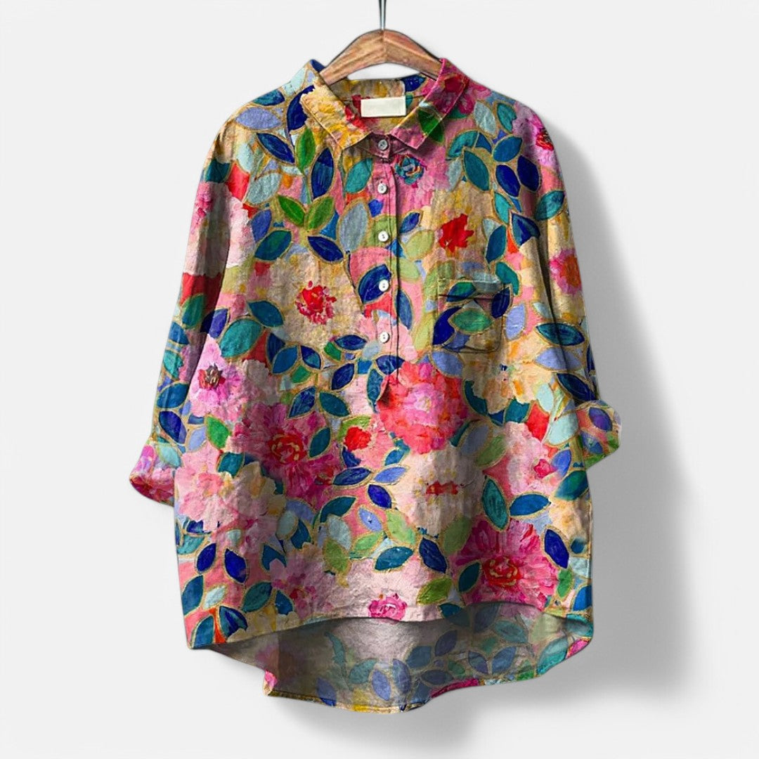 Bluse Med Kunstneriske Print