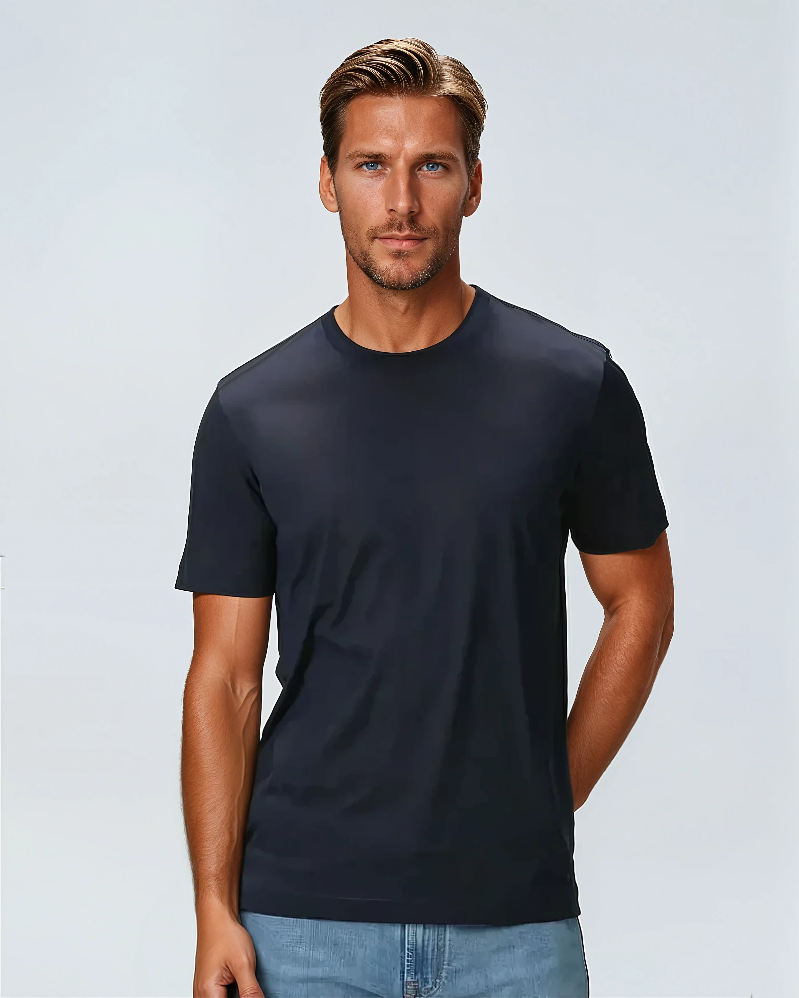 Signature Supima T-shirt – Marineblå