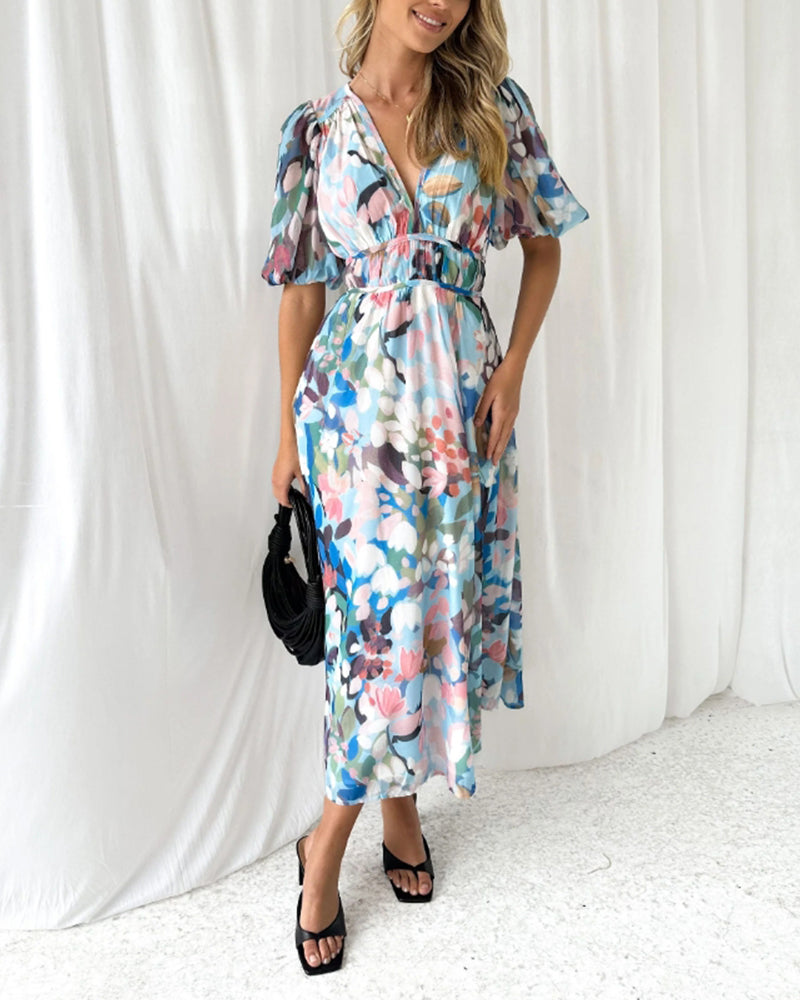 Elegant blomstret kjole