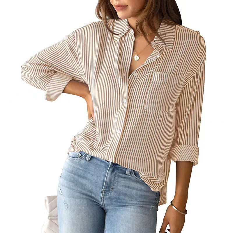 Elegant bluse i bomuld med løs pasform