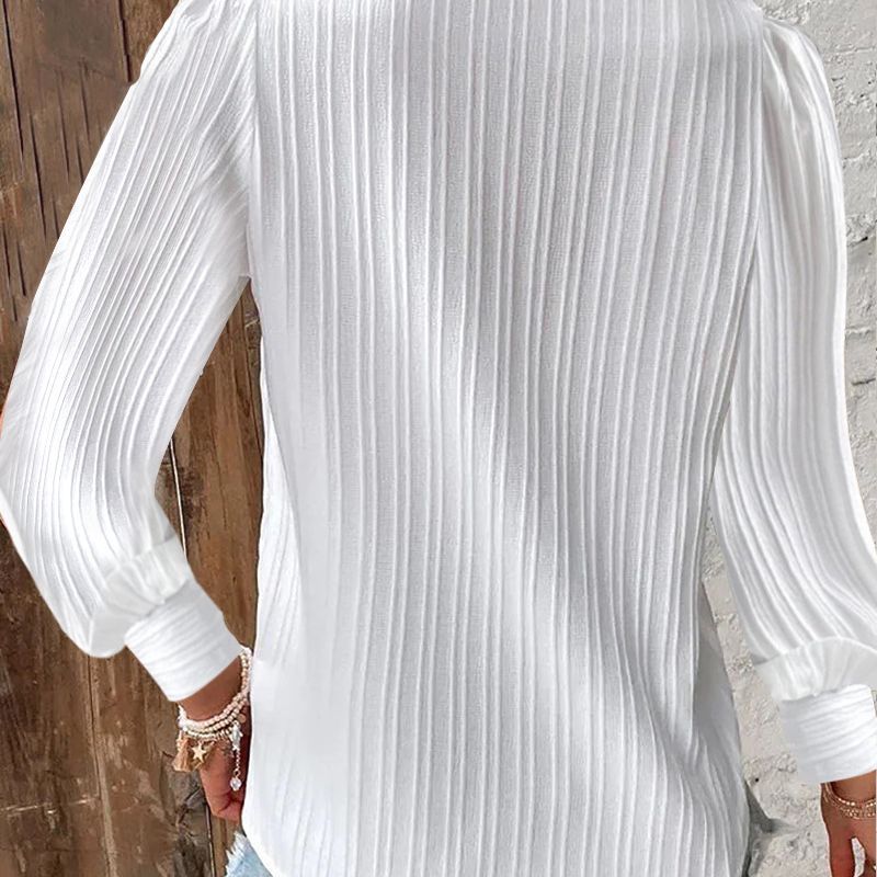 Bluse Med Blondedetaljer i Chiffon