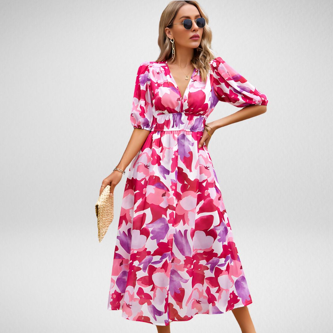 Charmantes Kleid mit V-Ausschnitt