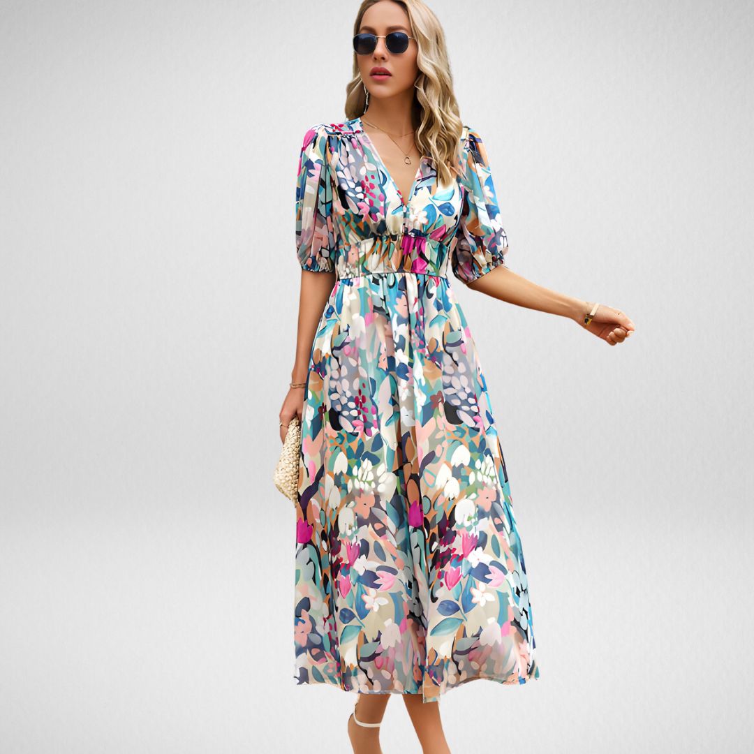 Charmantes Kleid mit V-Ausschnitt