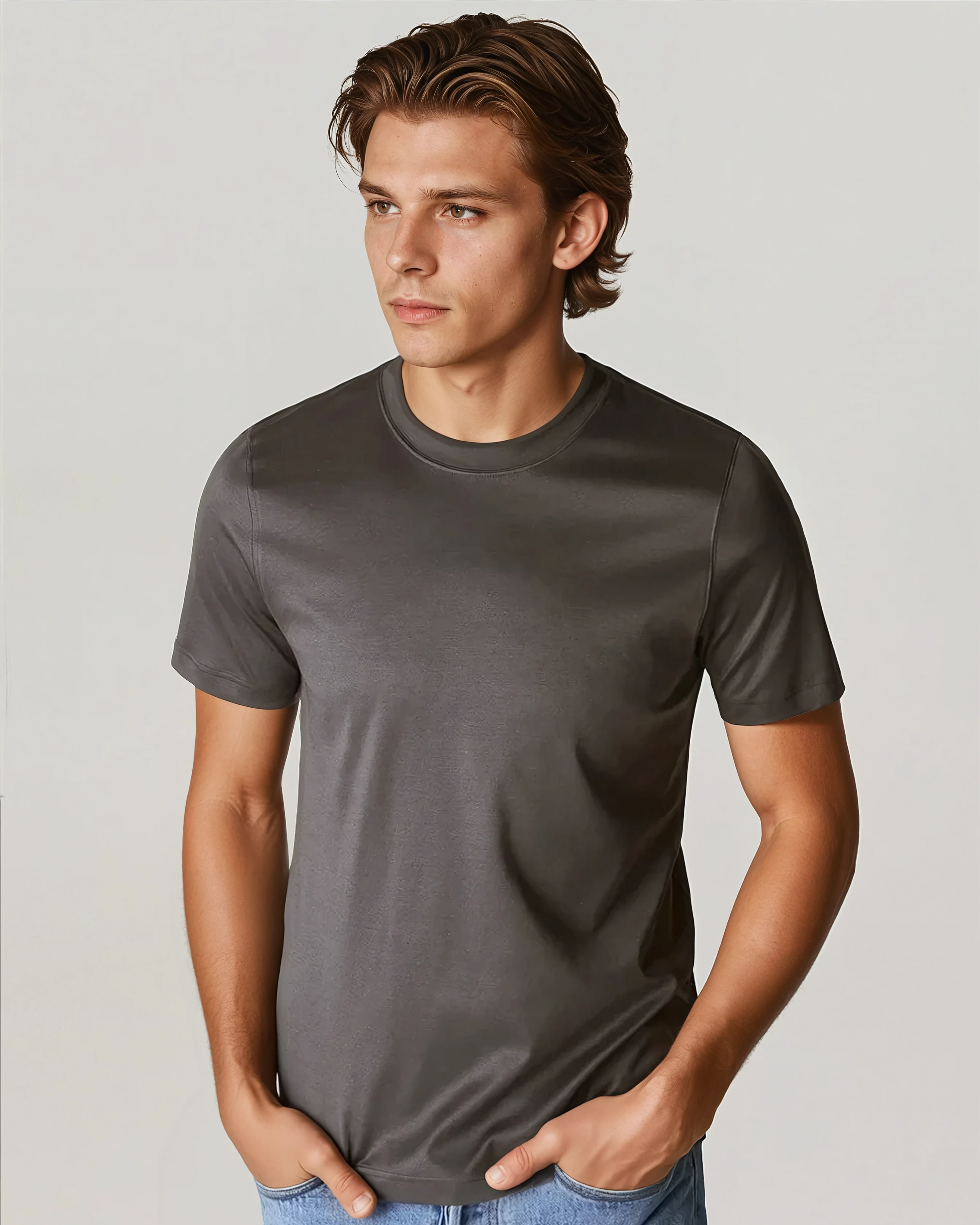 Signature Supima T-shirt – Mørk Brun