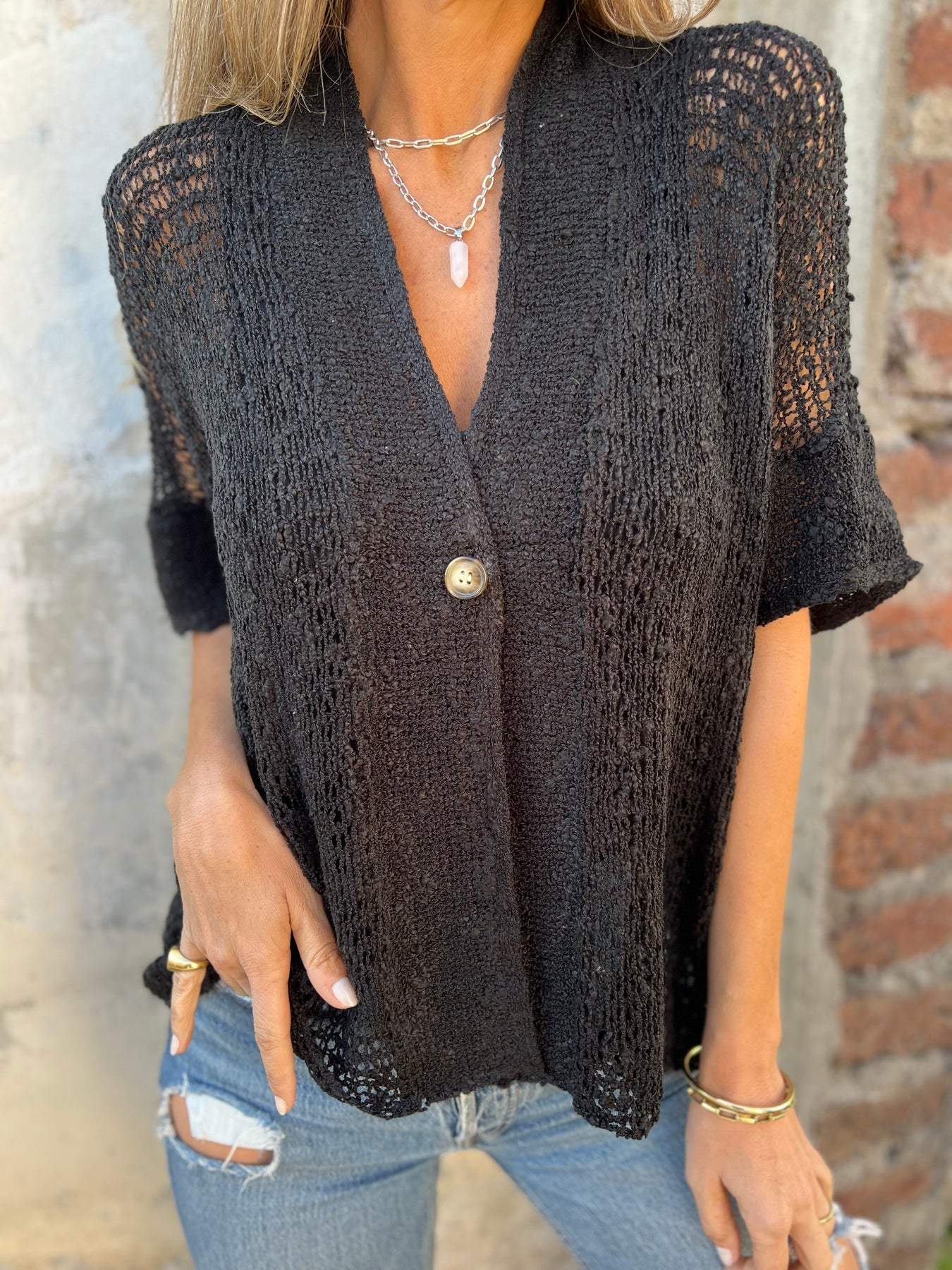 Elegant Struktureret Top