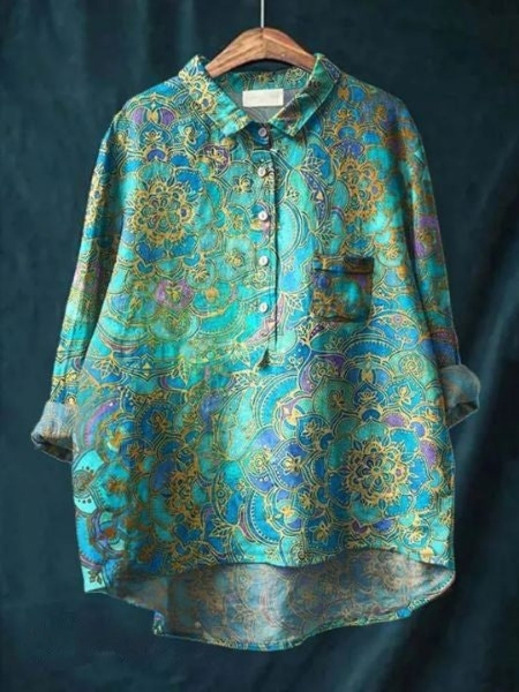 Elegant bluse med blomsterprint