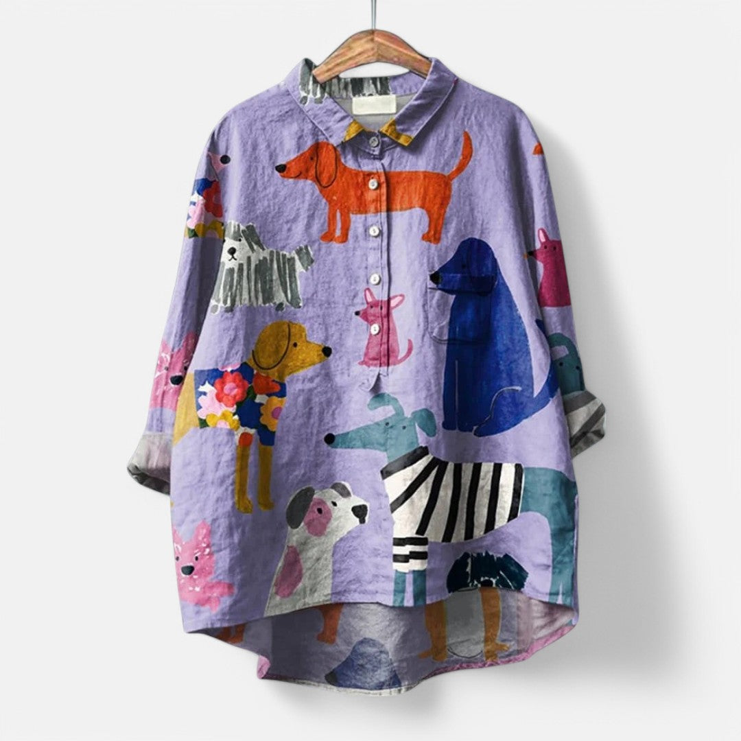 Elegant kunstbluse – føl dig fortryllet