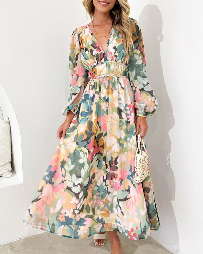 Elegant blomstret kjole