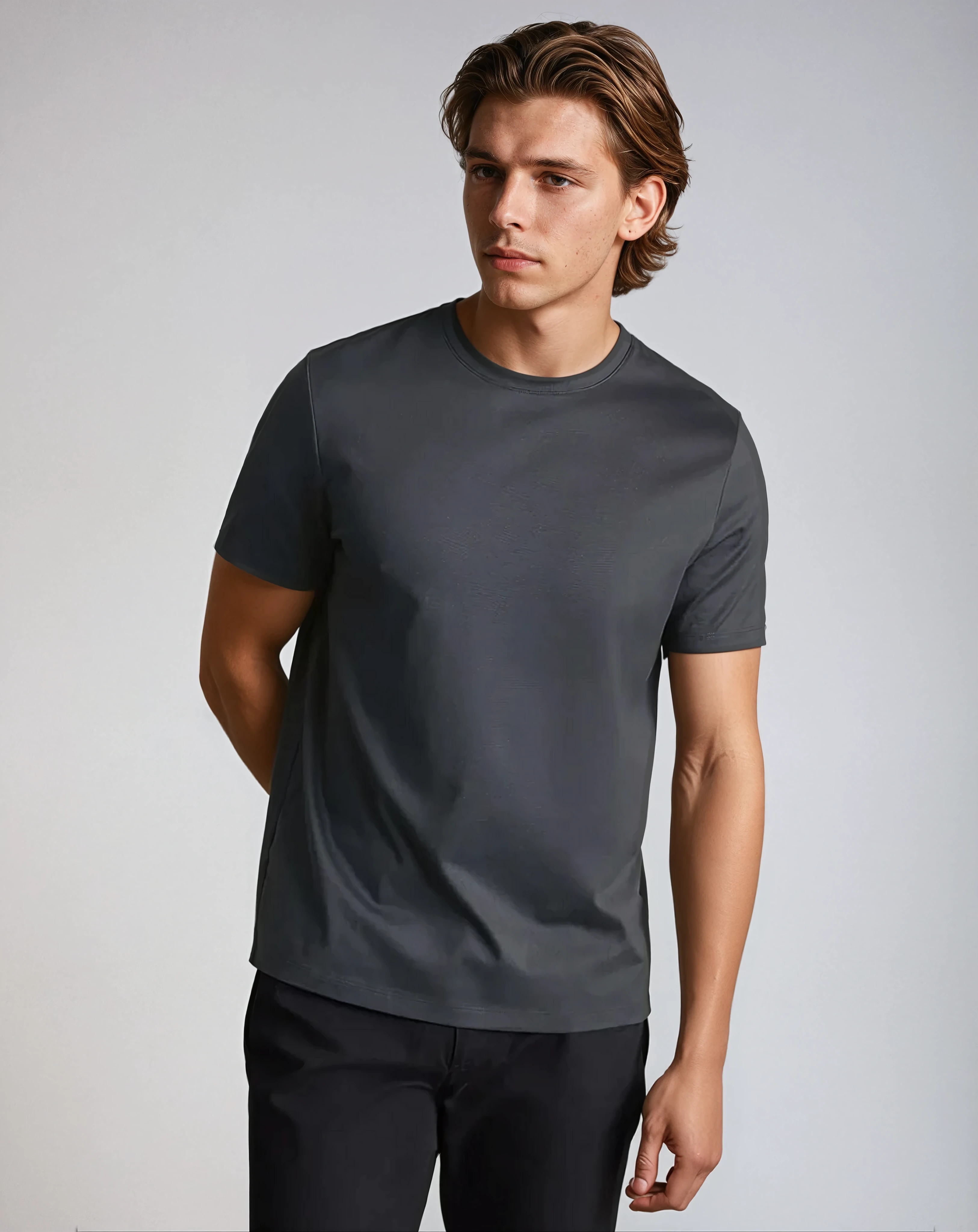 Signatur Supima T-shirt – Dyb Grå