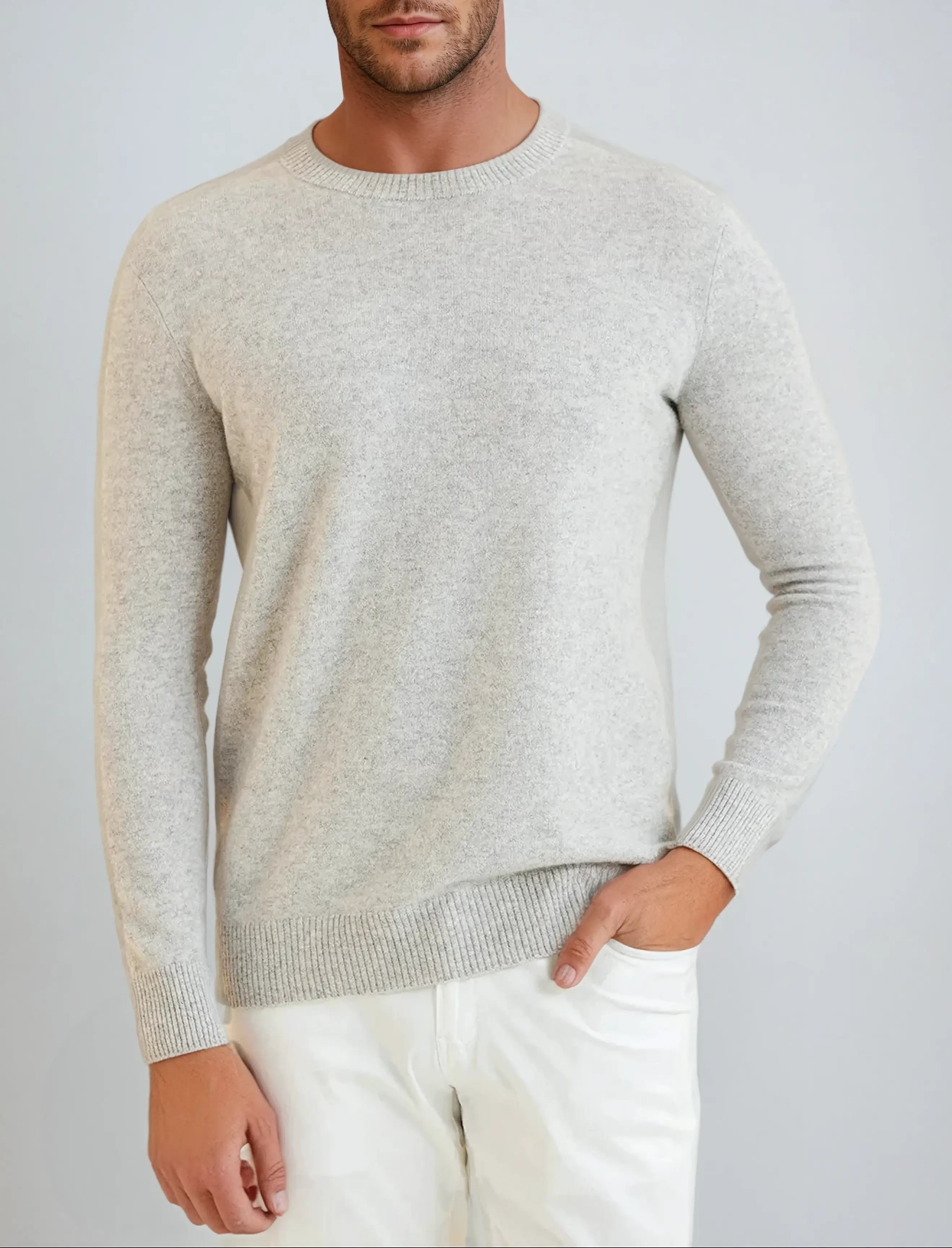 Signature Cashmere Sweater - Grå