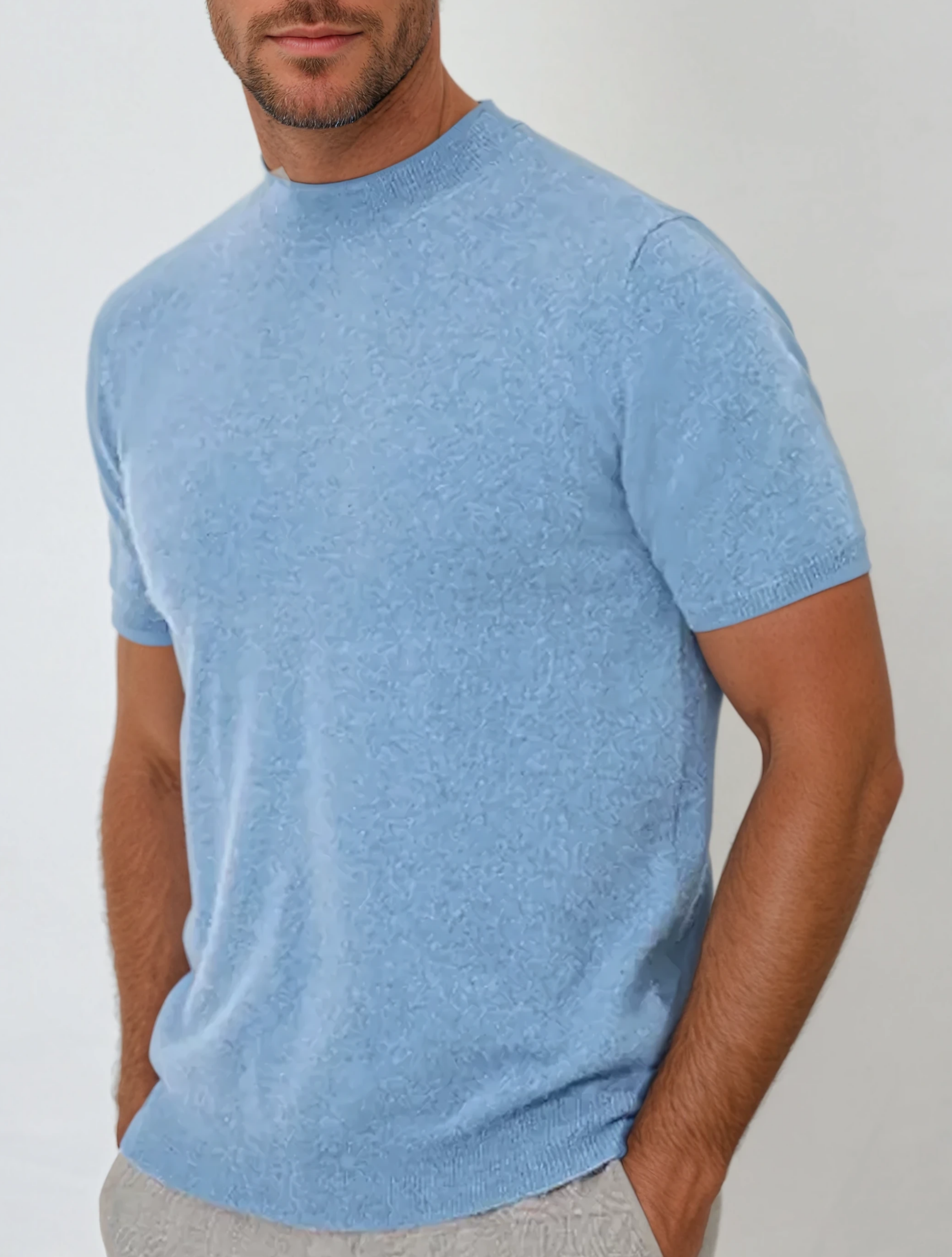 Cashwool T-shirt Lysblå