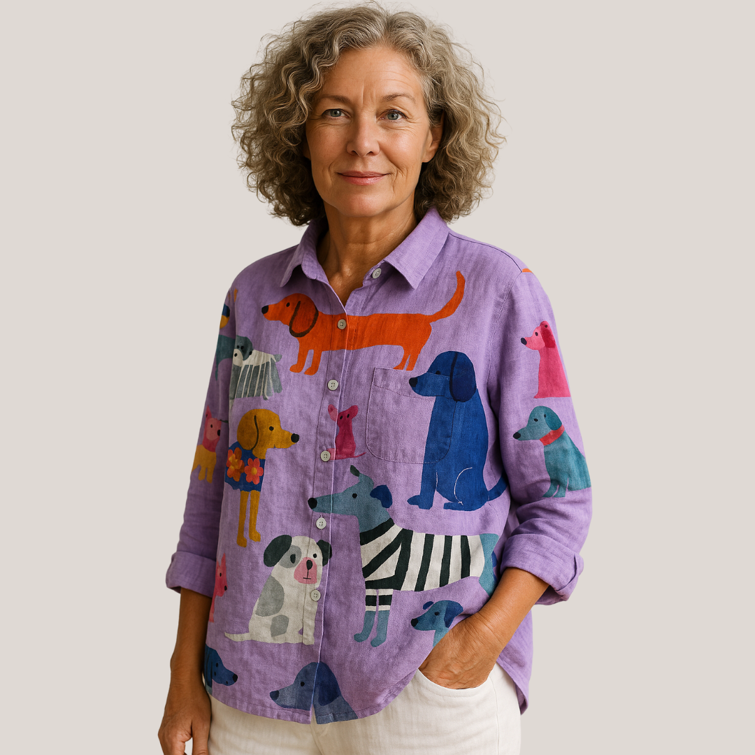 Bluse Med Kunstneriske Print