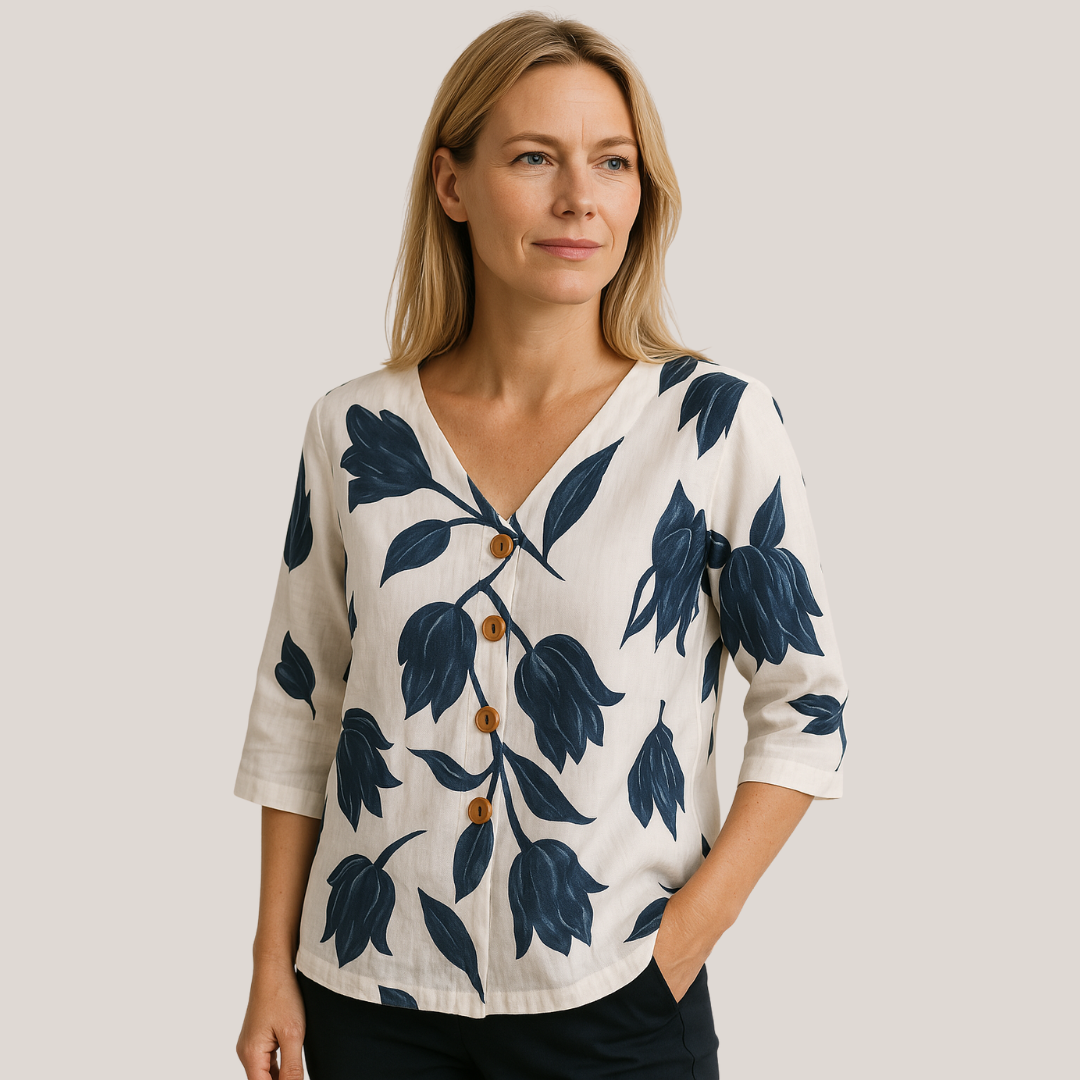 Bluse skjorte med blomstermønster