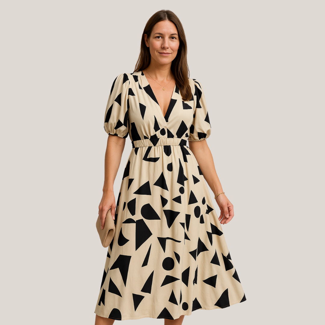Charmantes Kleid mit V-Ausschnitt