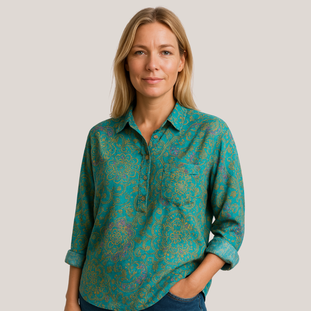 Elegant bluse med blomsterprint